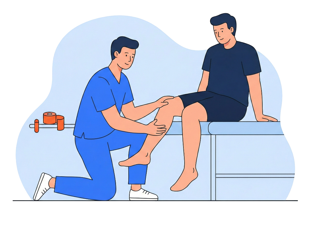 Fysioterapeut i behandling