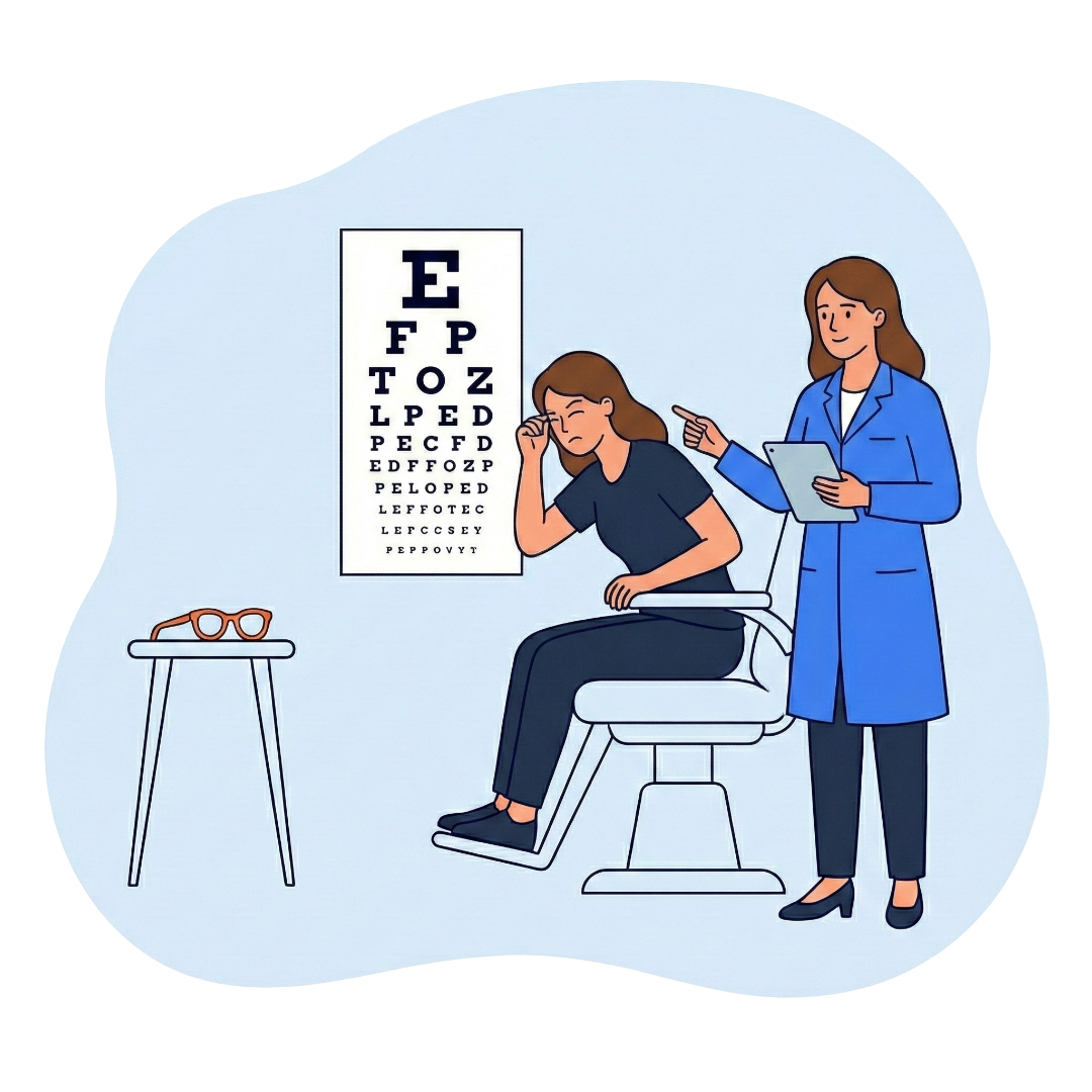 Optiker under synstest